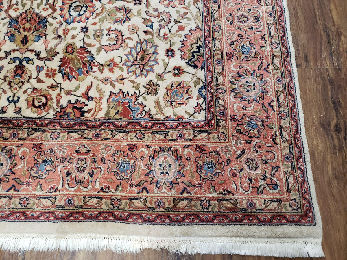 6x9 Top Quality Handmade Wool Area Rug Floral Allover Carpet Veg Dyes Beige - Jewel Rugs, view 9