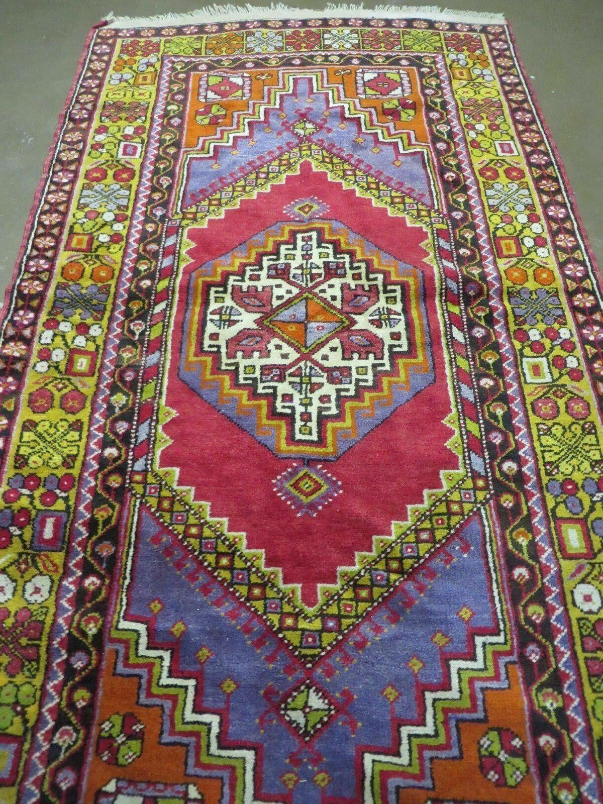 4' X 7' Antique Handmade Turkish Oushak Wool Rug Carpet Red Nice - Jewel Rugs, view 11