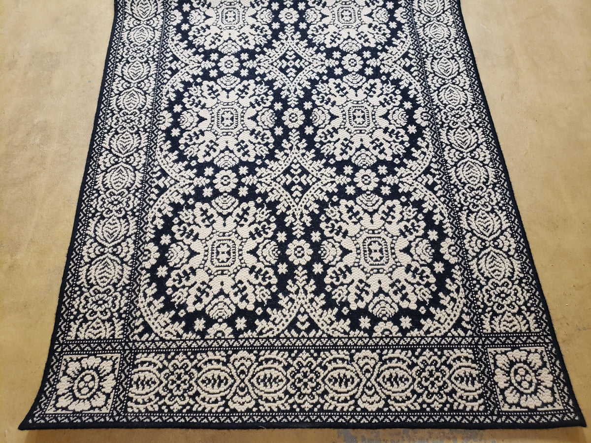 4x6 Power-Loomed Rug Dark Navy Blue & Ivory Oriental Carpet Nice - Jewel Rugs, view 5