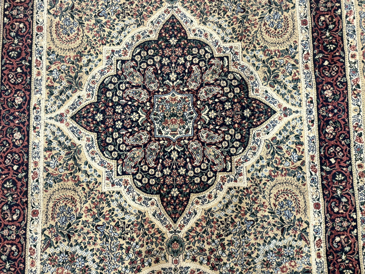 Persian Rug 8x11, Belgium Power Loomed Rug, Kirman Lavar Floral Design, Vintage Rug - Jewel Rugs, view 5