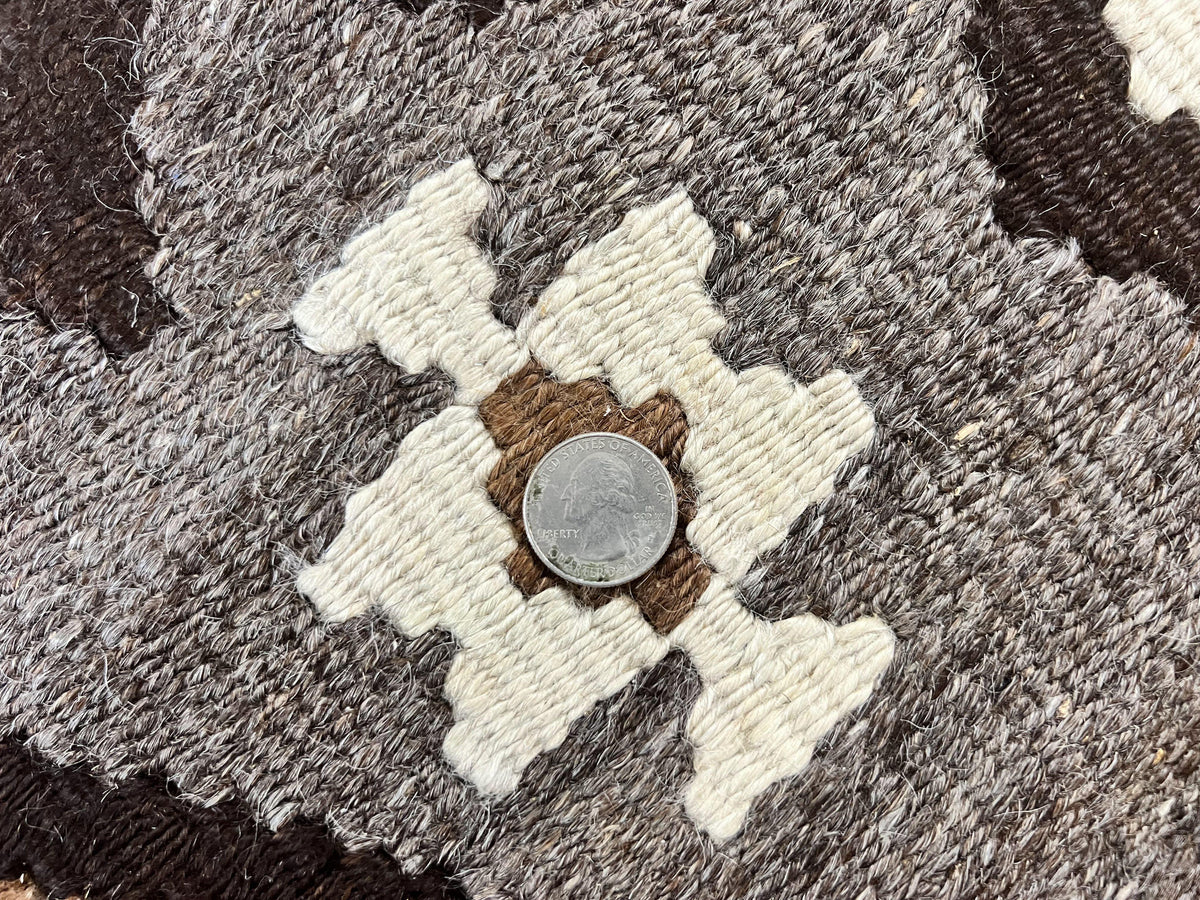 Antique Persian Fars Kilim Rug 8x11, Wool, Boho Tribal Persian Shiraz Flatweave Carpet, Semi Open Field, Geometric, Handmade, Vintage Semi Antique - Jewel Rugs, view 10