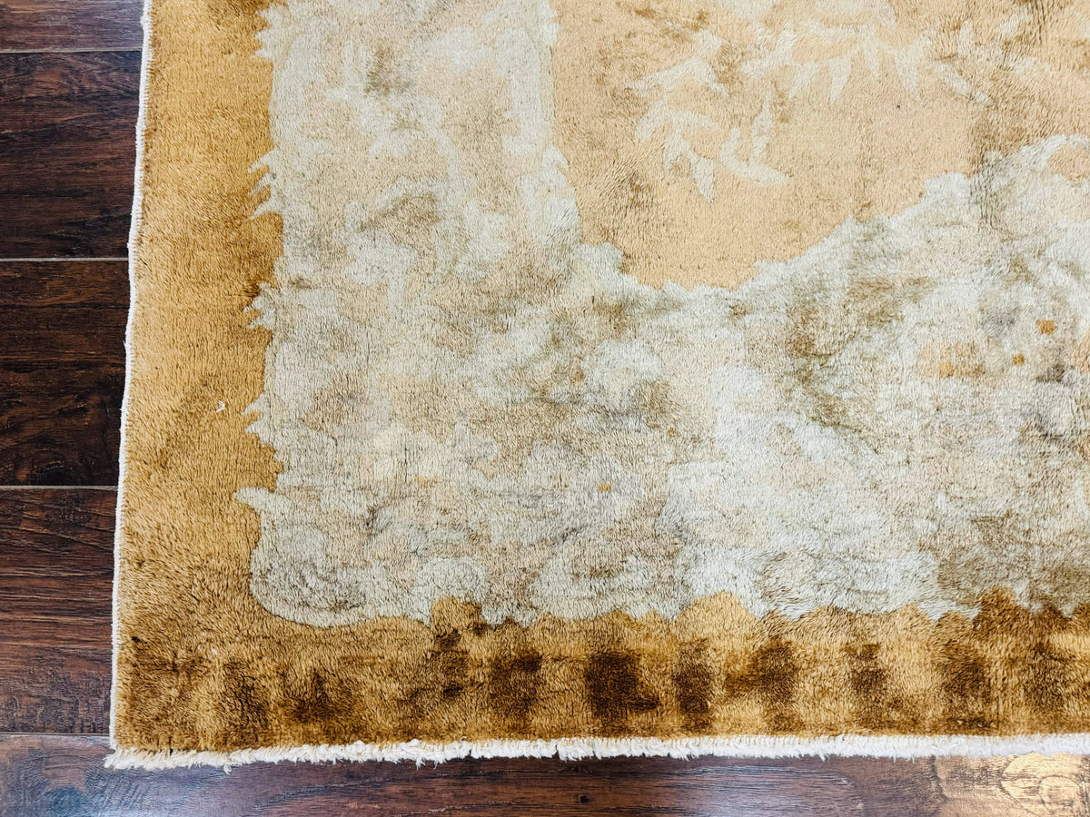 Chinese Peking Rug 5x7, Golden-Tan, Vintage Chinese Wool Carpet - Jewel Rugs, view 8
