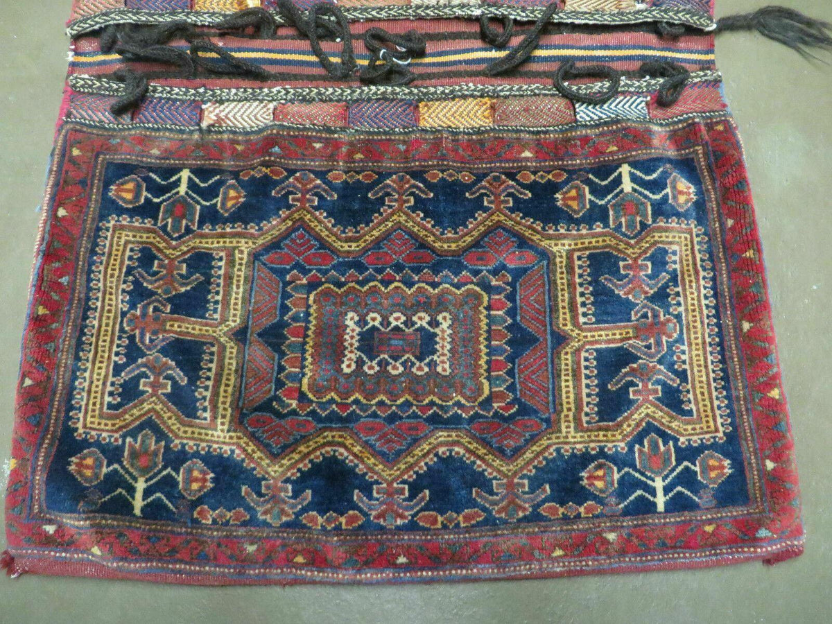 3' X 4.5' Antique Handmade Turkish Tribal Wool Rug Double Saddle Bag Nice - Jewel Rugs, view 4