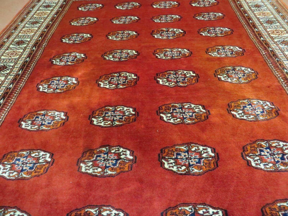 7' X 9' Vintage Handmade Bokhara Turkoman Pakistan Wool Rug Carpet Nice - Jewel Rugs, view 5