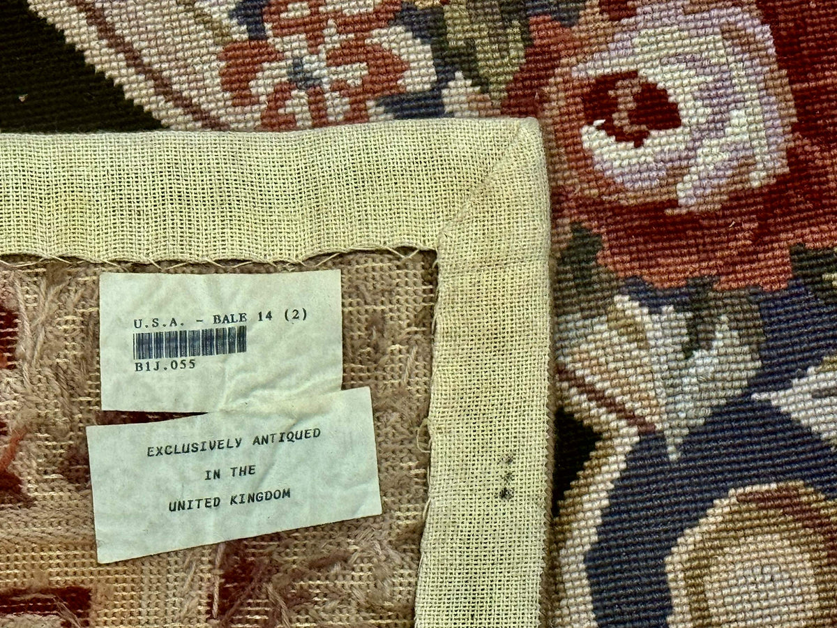 Wonderful Needlepoint Rug 10x14, Large Aubusson Carpet, Floral, Elegant, European Design - Jewel Rugs, view 11