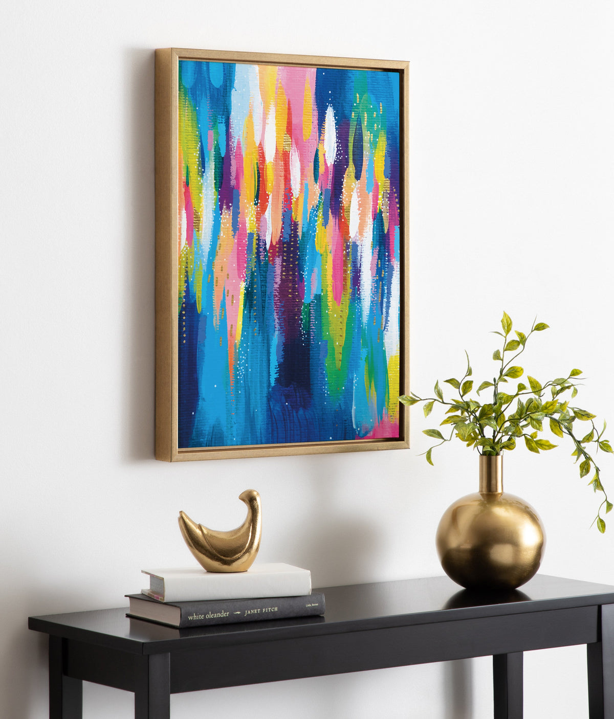 Sylvie EV Bright Brush Strokes 033 Framed Canvas by Ettavee