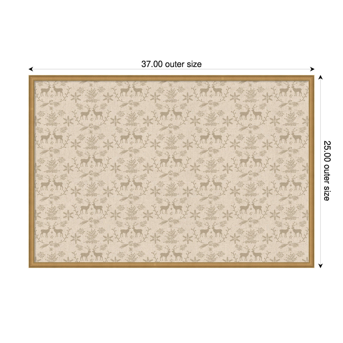 Framed Fabric Pinboard Reindeer Linen Printed Bulletin Board