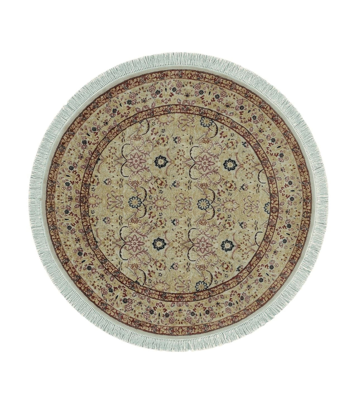 6' Handmade Fine Indian Wool Rug Carpet Round Silk Accent Beauty - Jewel Rugs