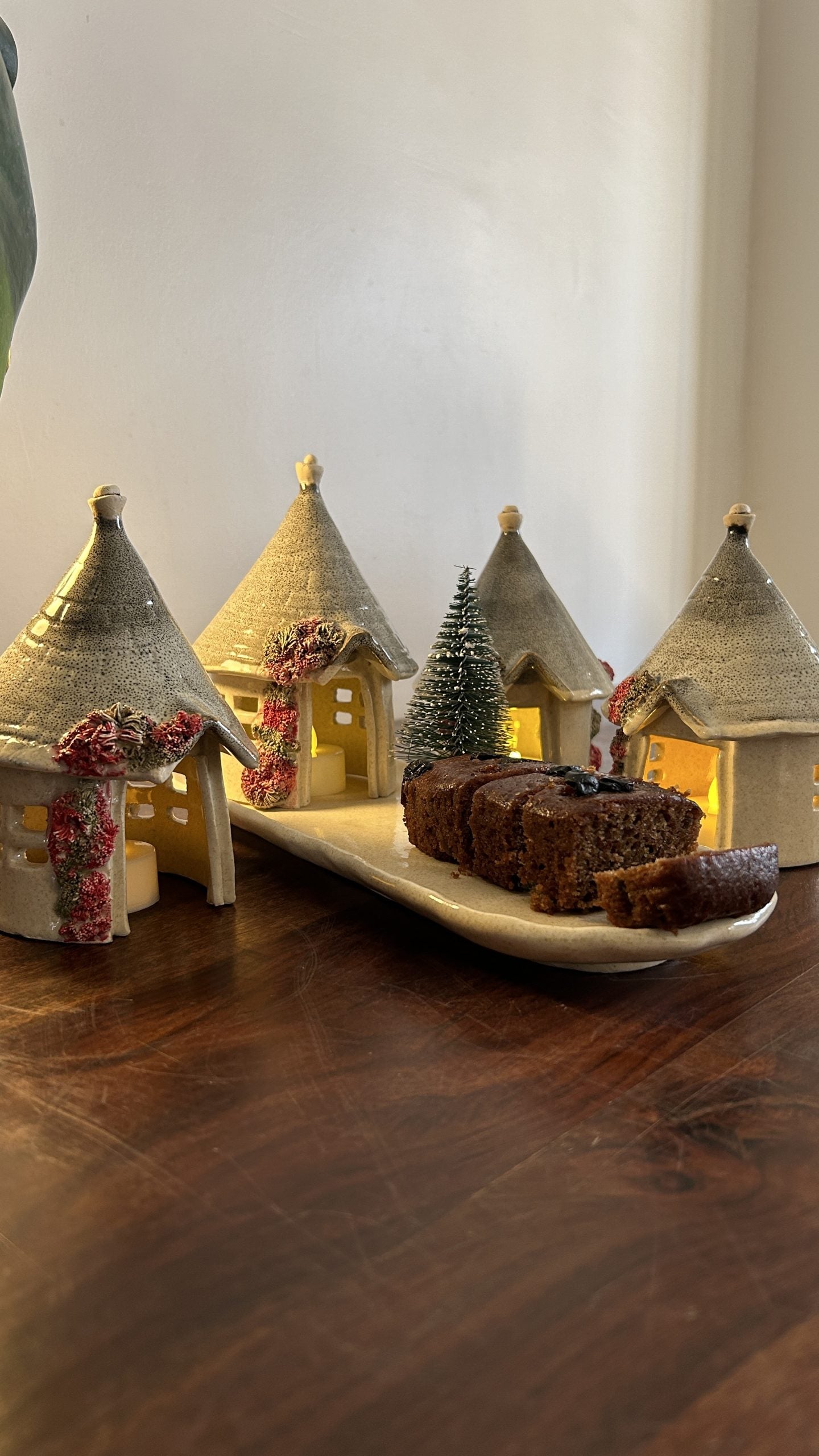 Tea Light Candle Holder - Single Trullo hut with Tray image 3