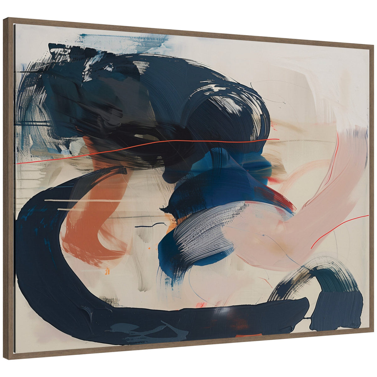 Sylvie Deep Blue Momentum I Framed Canvas by Amy Lighthall