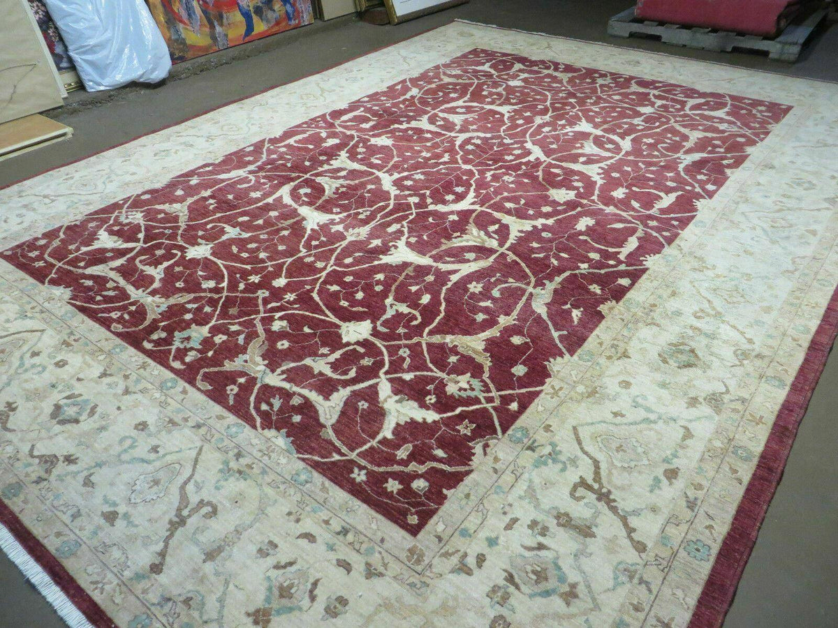 10' X 14' Vintage Handmade PESHAVAR CHOBI Pakistani Agra Wool Carpet Nice - Jewel Rugs, view 3