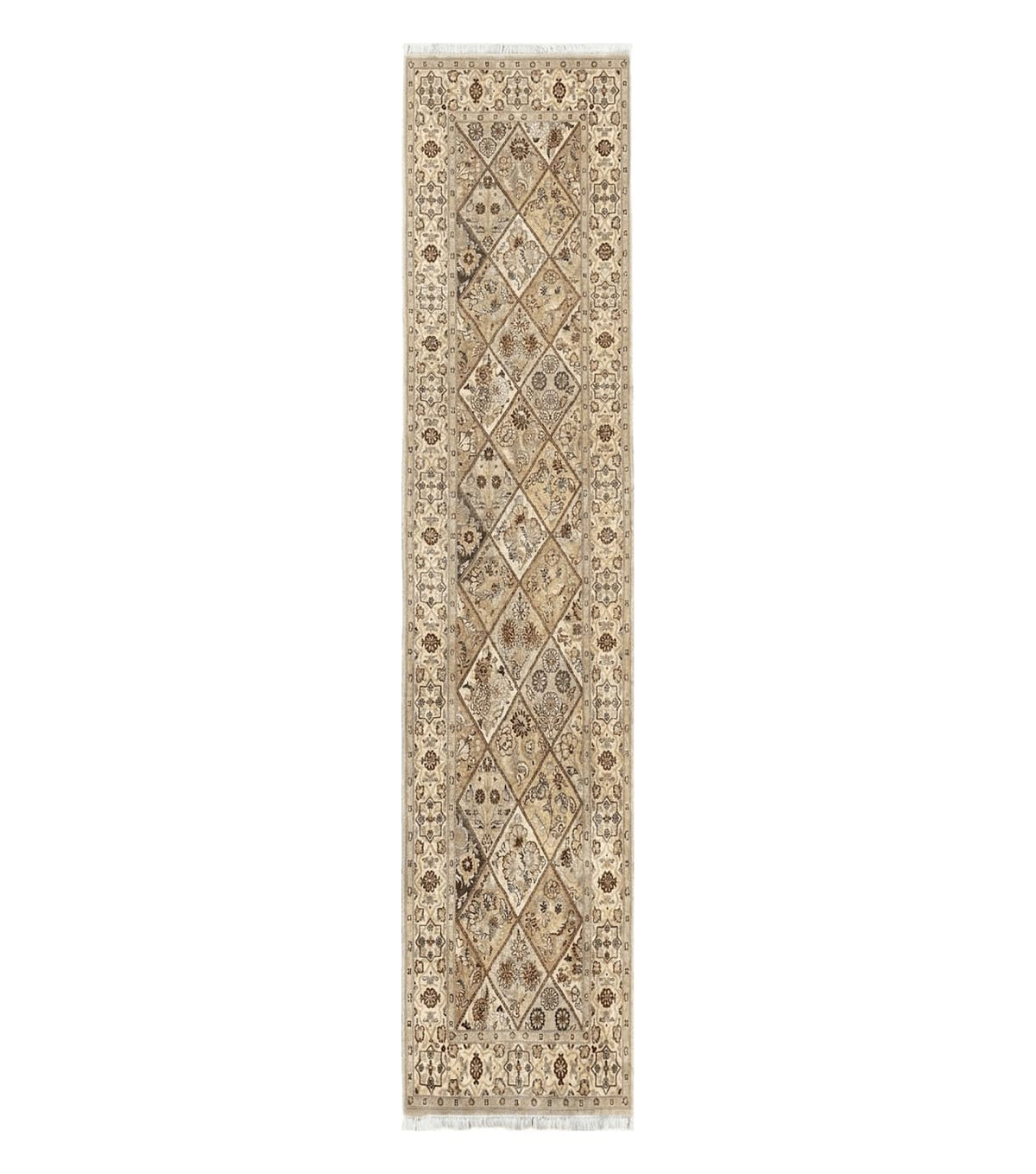 Pak Persiann Runner Rug 2.7 x 12, Handmade Wool Vintage Hallway Rug, Panel Design - Jewel Rugs