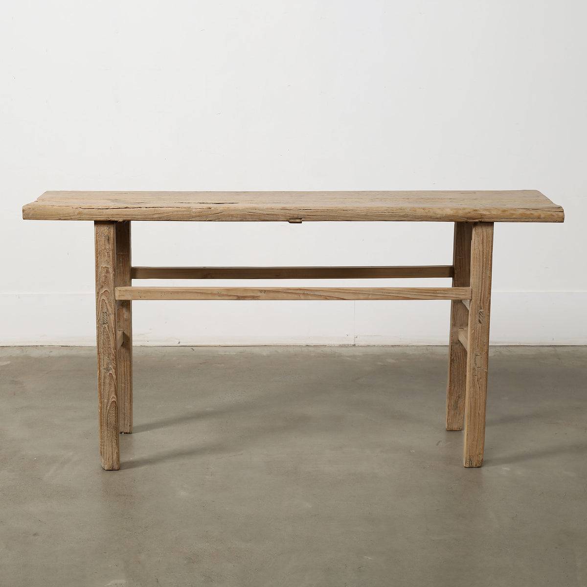Approx. 63 Inches Long 14 Inches Deep Vintage Console Table Elmwood Weathered Natural