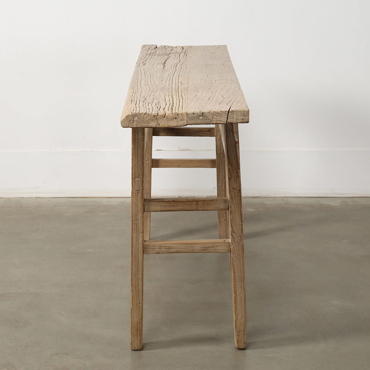 Approx. 63 Inches Long 14 Inches Deep Vintage Console Table Elmwood Weathered Natural