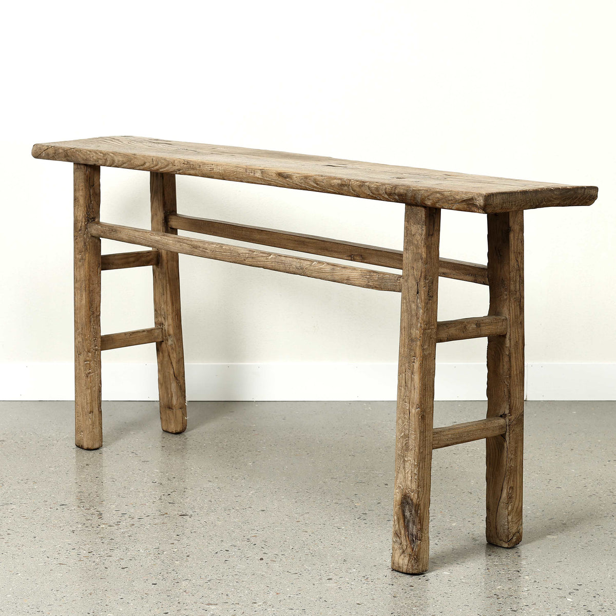 Approx. 70.9 Inches Long 13.8 Inches Deep Vintage Console Table Elmwood Weathered Natural