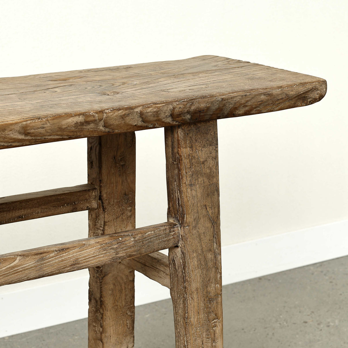 Approx. 70.9 Inches Long 13.8 Inches Deep Vintage Console Table Elmwood Weathered Natural
