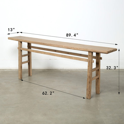Approx. 89" Long Vintage Console Table Weathered Natural image 2