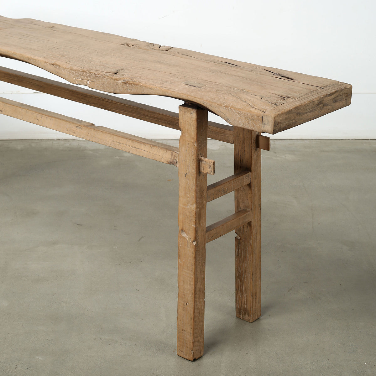 Approx. 85" Long Furit wood Vintage Console Table Weathered Natural