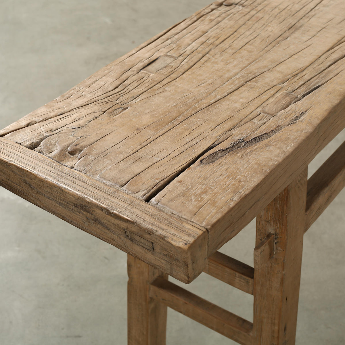 Approx. 85" Long Furit wood Vintage Console Table Weathered Natural