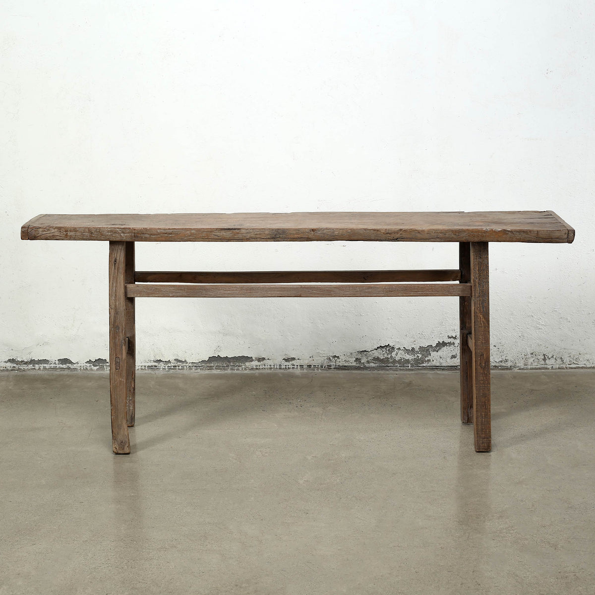 Approx. 74" Long 15" Deep Vintage Console Table Weathered Natural Walnut Wood