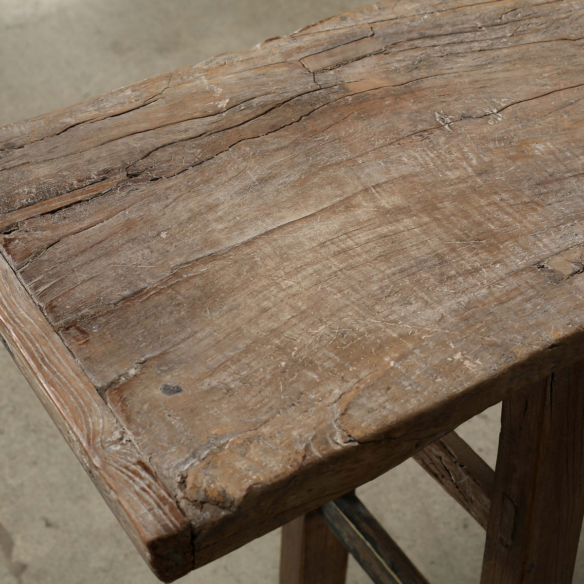 Approx. 74" Long 15" Deep Vintage Console Table Weathered Natural Walnut Wood
