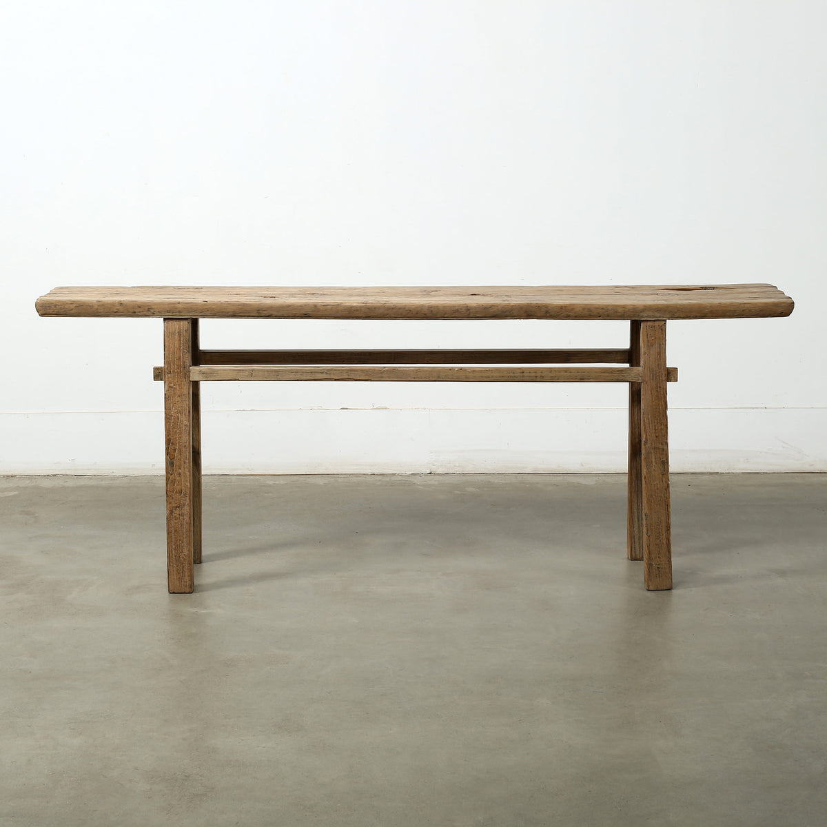 Approx. 80" Long 13" Deep Vintage Console Table Weathered Natural Cotton Wood