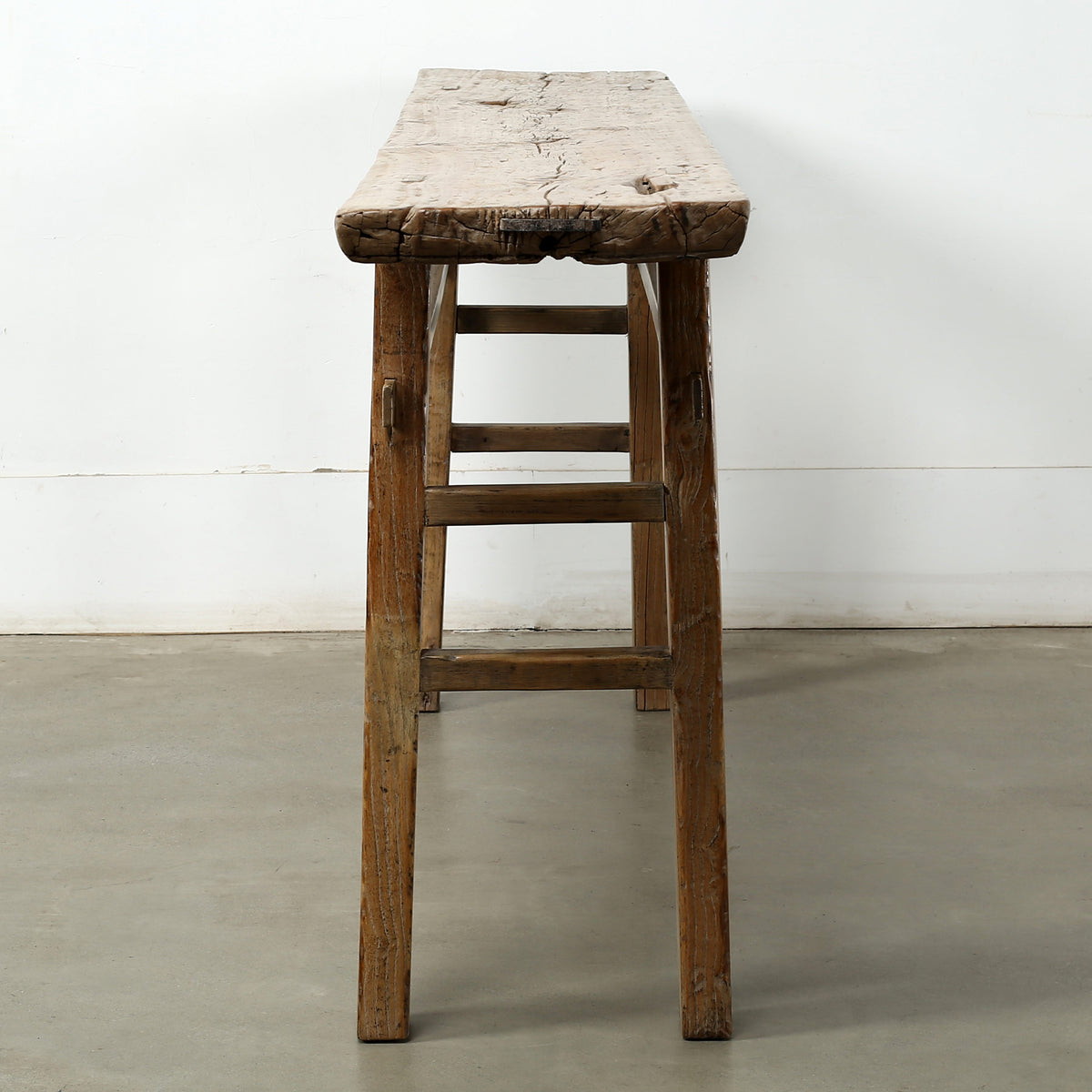 Approx. 80" Long 13" Deep Vintage Console Table Weathered Natural Cotton Wood
