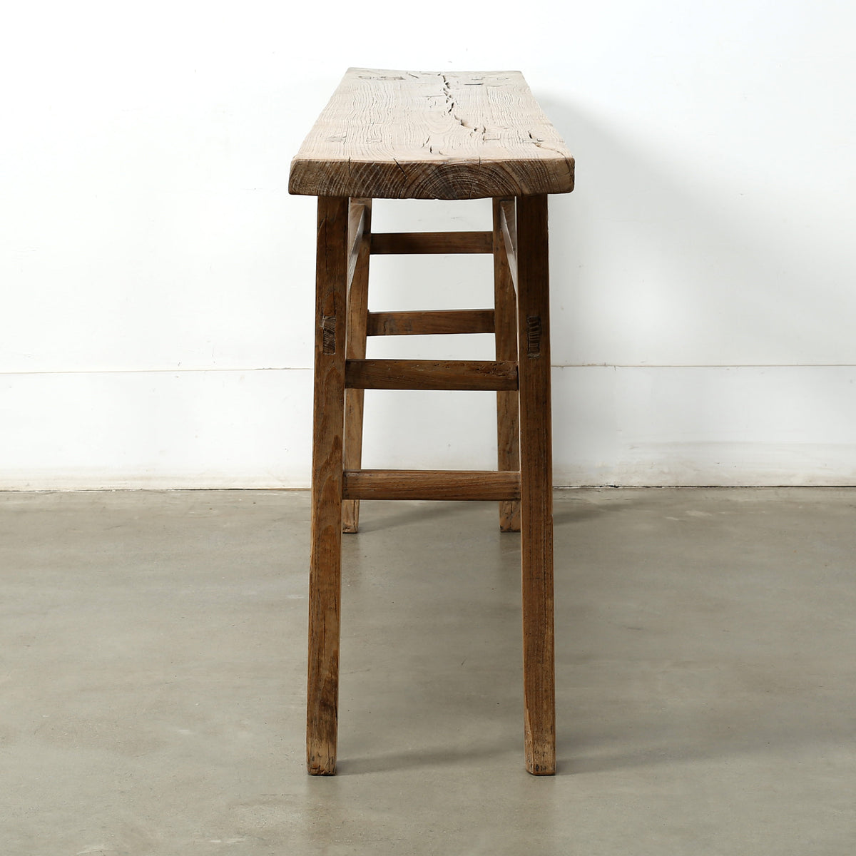 Approx. 76" Long 12.6" Deep Vintage Console Table Weathered Natural Elm Wood