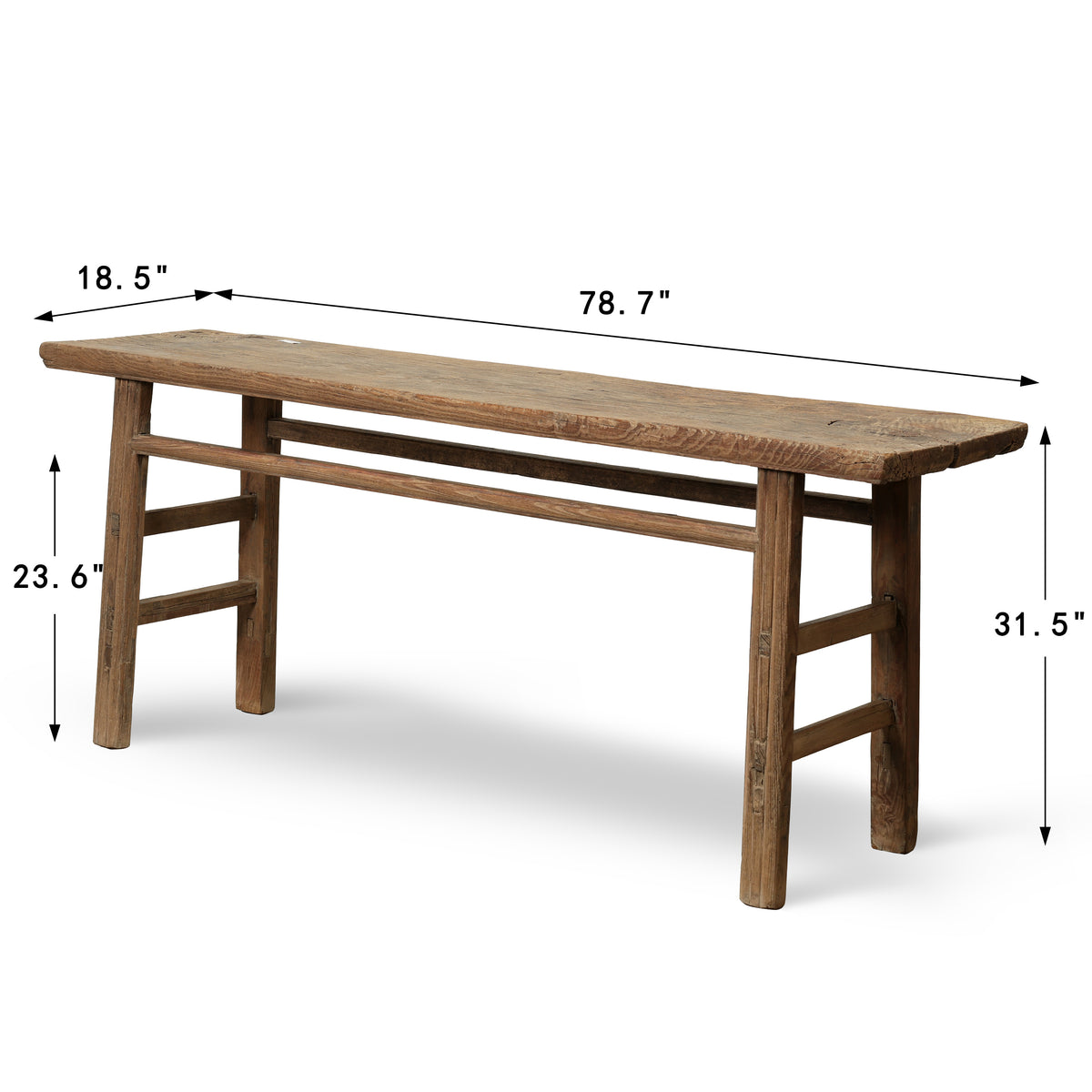 Approx. 78.7" Long 18.5"Deep Console Weathered Natural