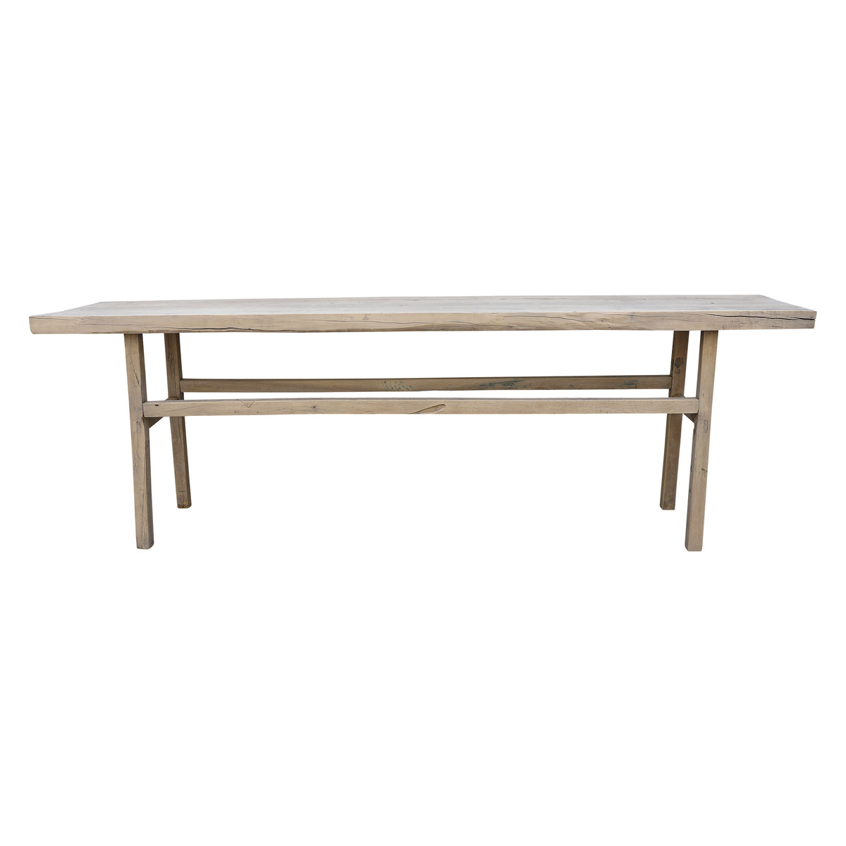 Vintage console table XL about 8-9' long Weathered natural(size & color vary)