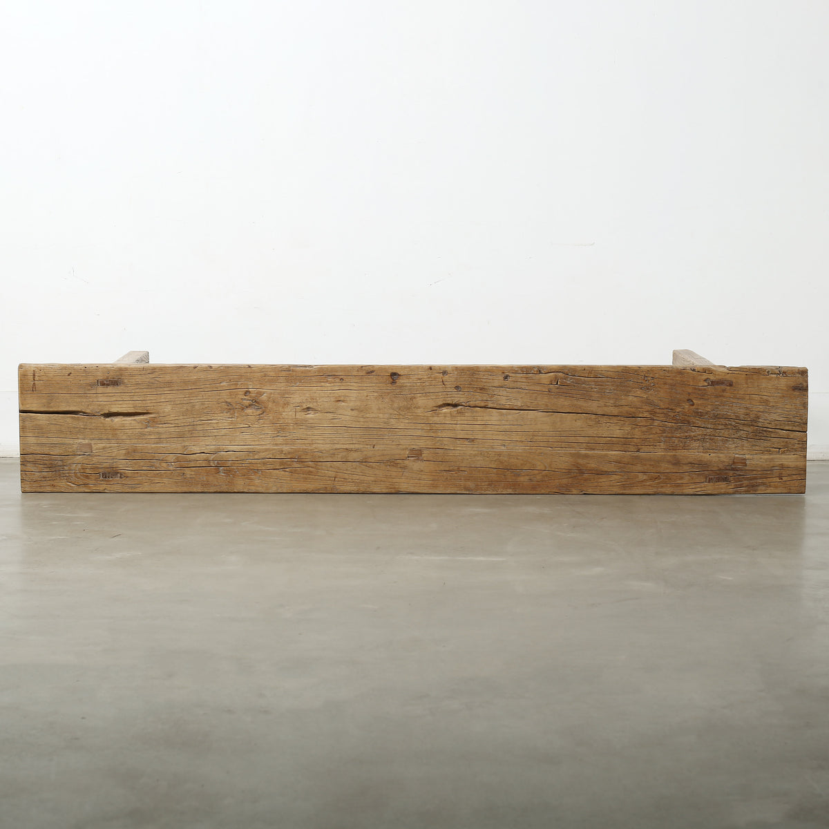 88" Long Elm Wood Vintage Console Table Weathered Natural