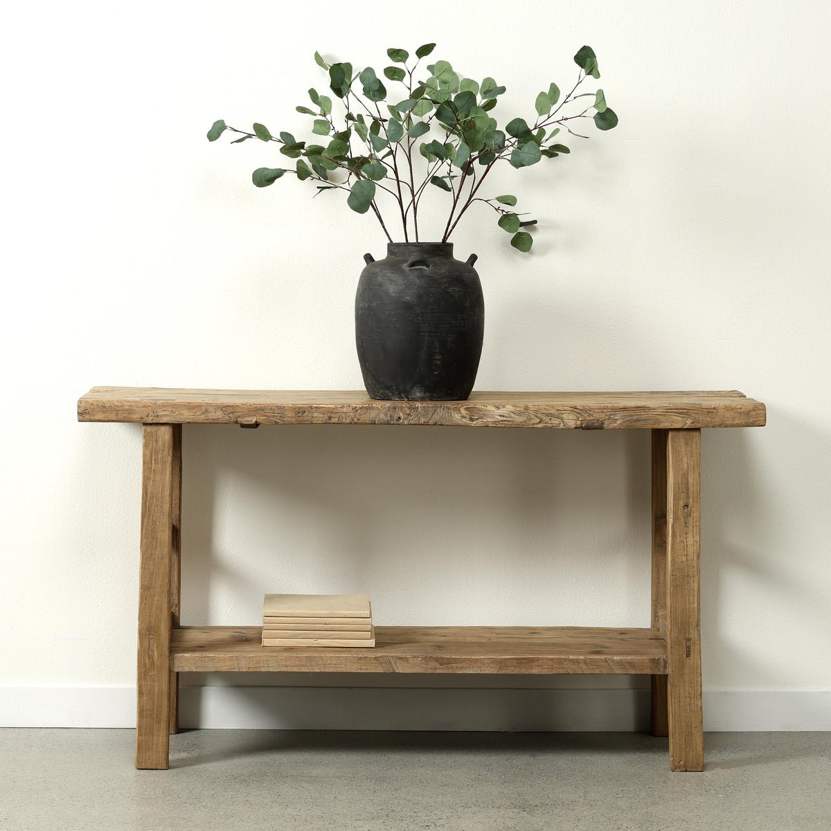 Approx. 58.7" Long 17.3"Deep Console with Shelf, Weathered Natural