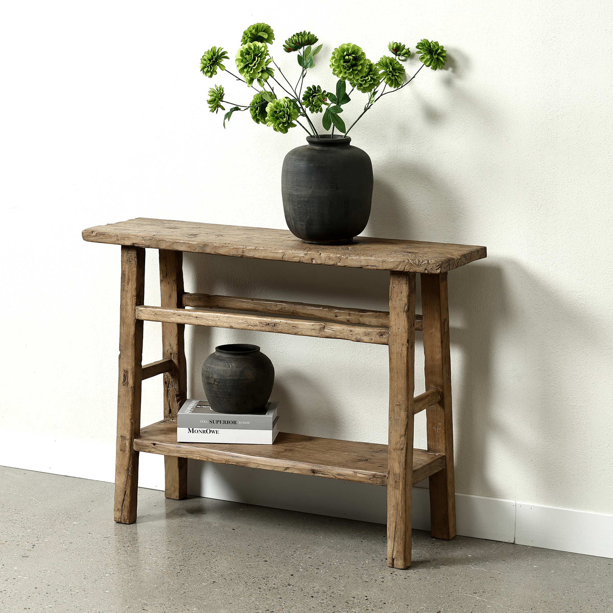 Approx. 45" Long 12"Deep Console with Shelf, Weathered Natural