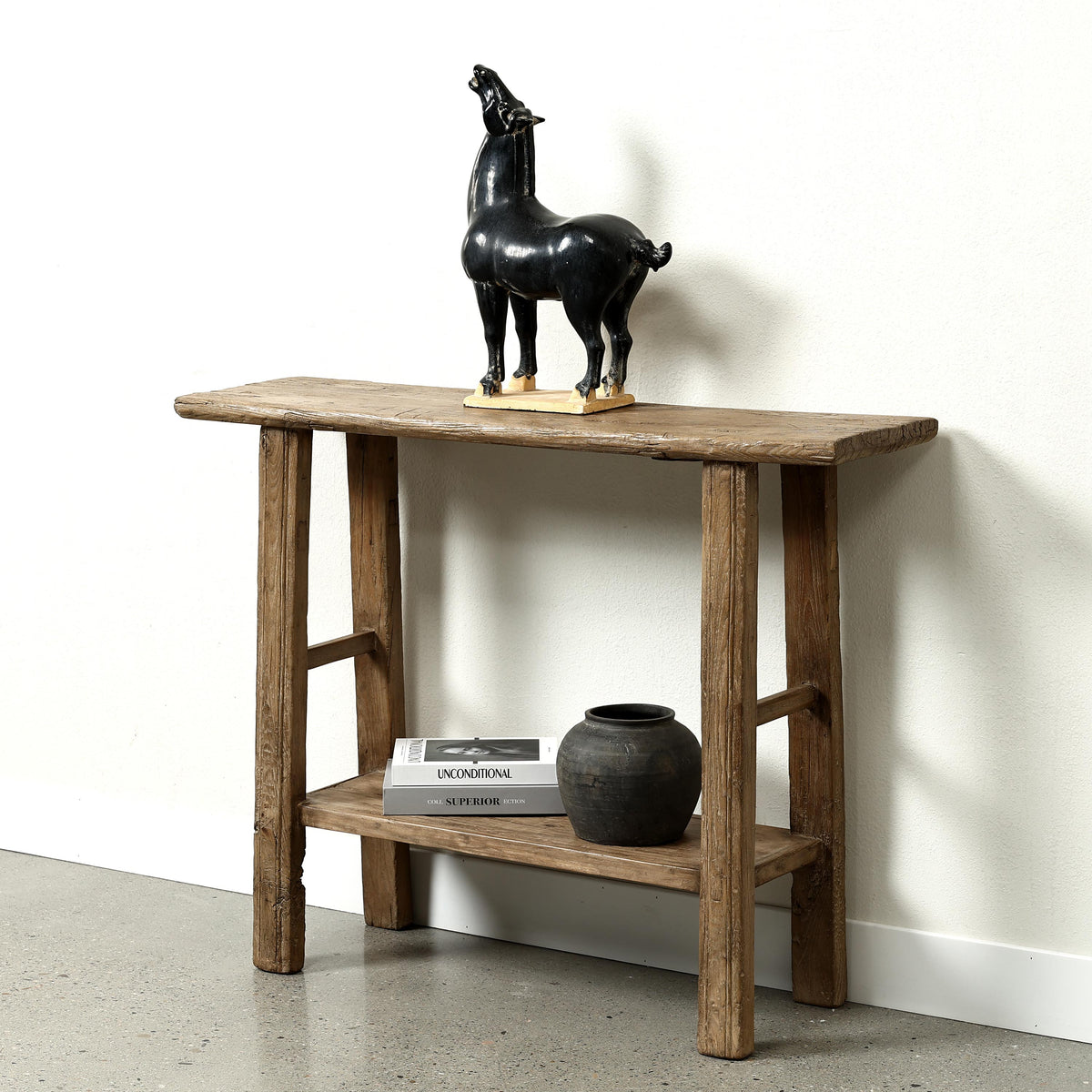 Approx. 44" Long 12"Deep Console with Shelf, Weathered Natural