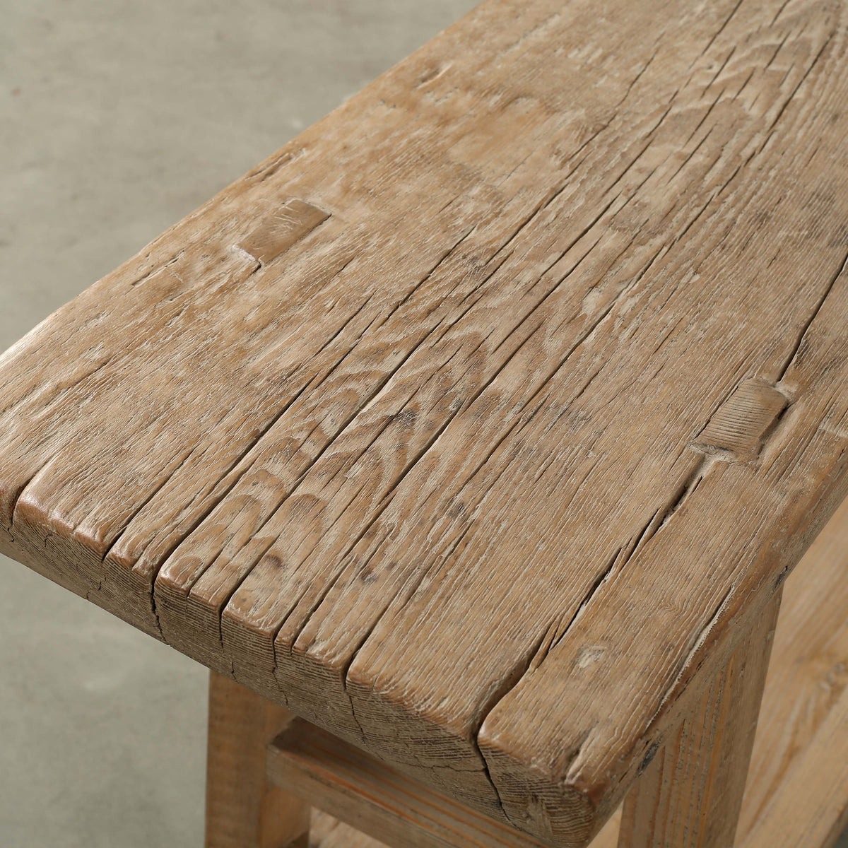 Vintage Console with Shelf Elmwood Weathered Natural 65.35x14.56x32.28H