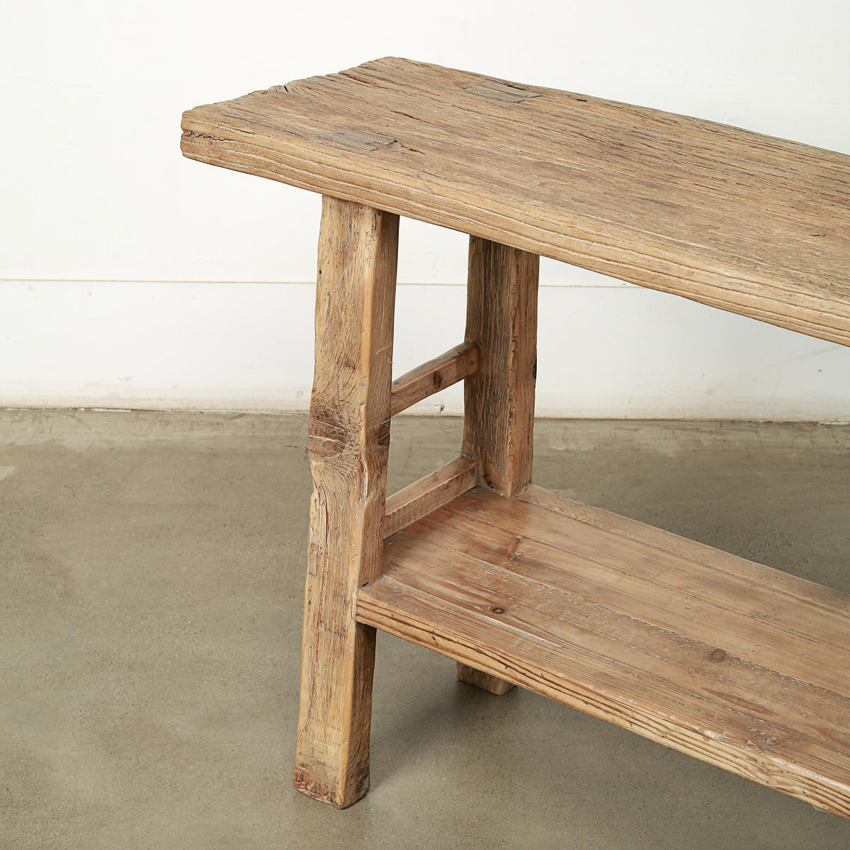 Approx. 67 Inches Long Vintage Console with Shelf Neutral Wood Tone 67.72W14.96D31.5H
