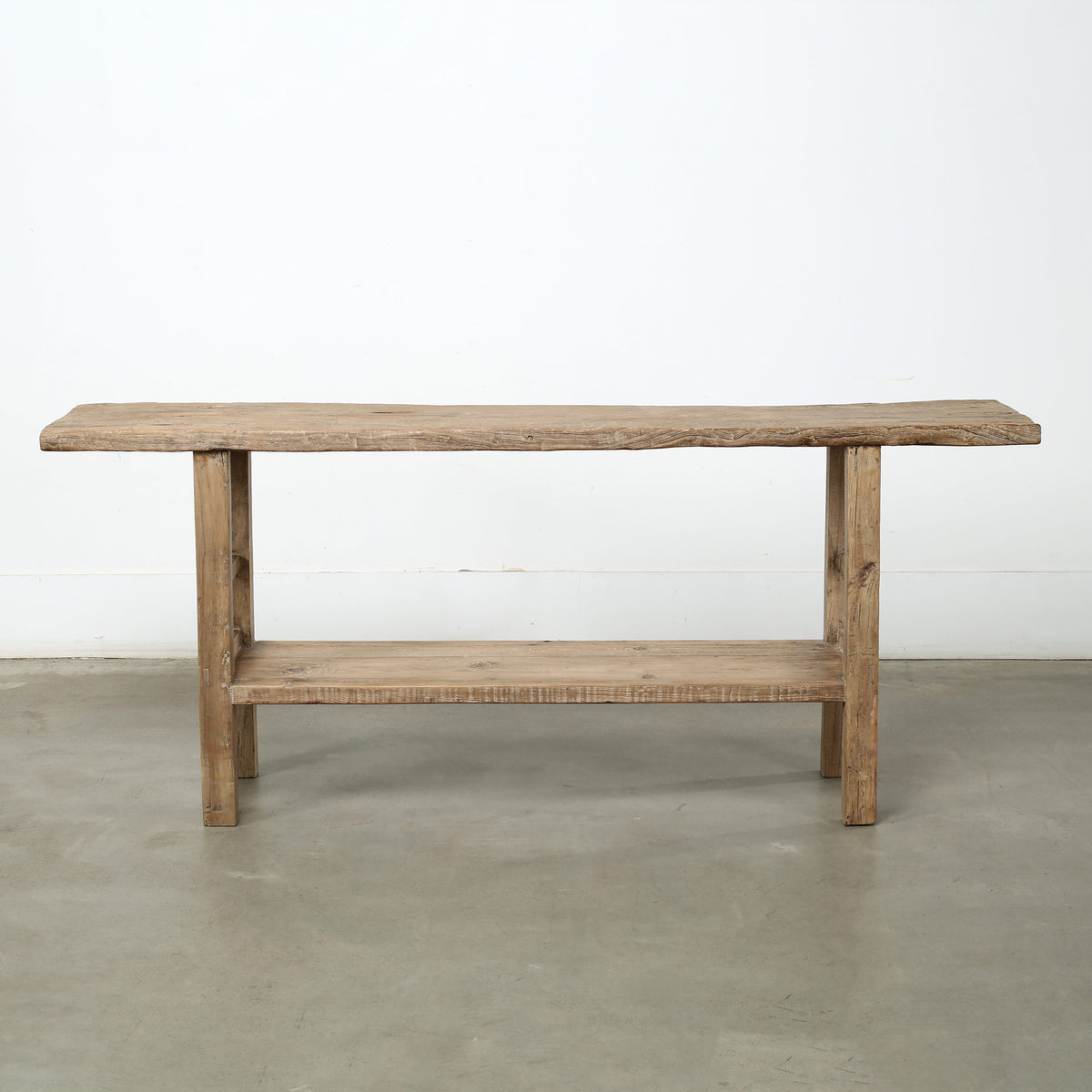 Vintage Console with Shelf Weathered Natural 77.6x14.57x32.28H