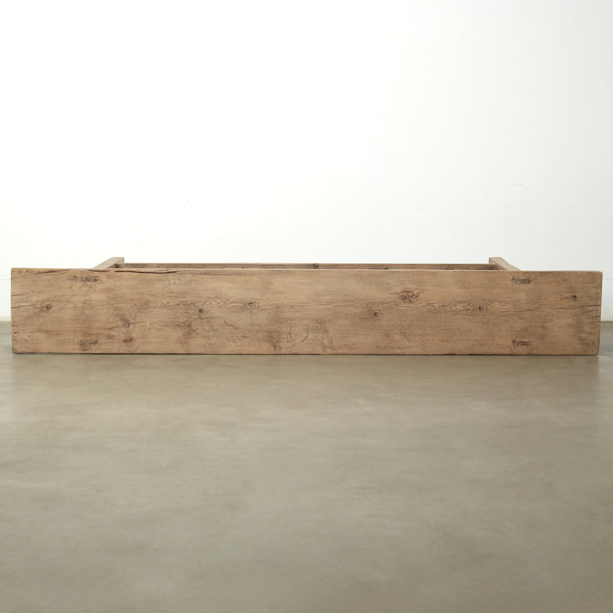 Approx. 99 InchesLong Pinewood Vintage Console with Shelf Weathered Natural