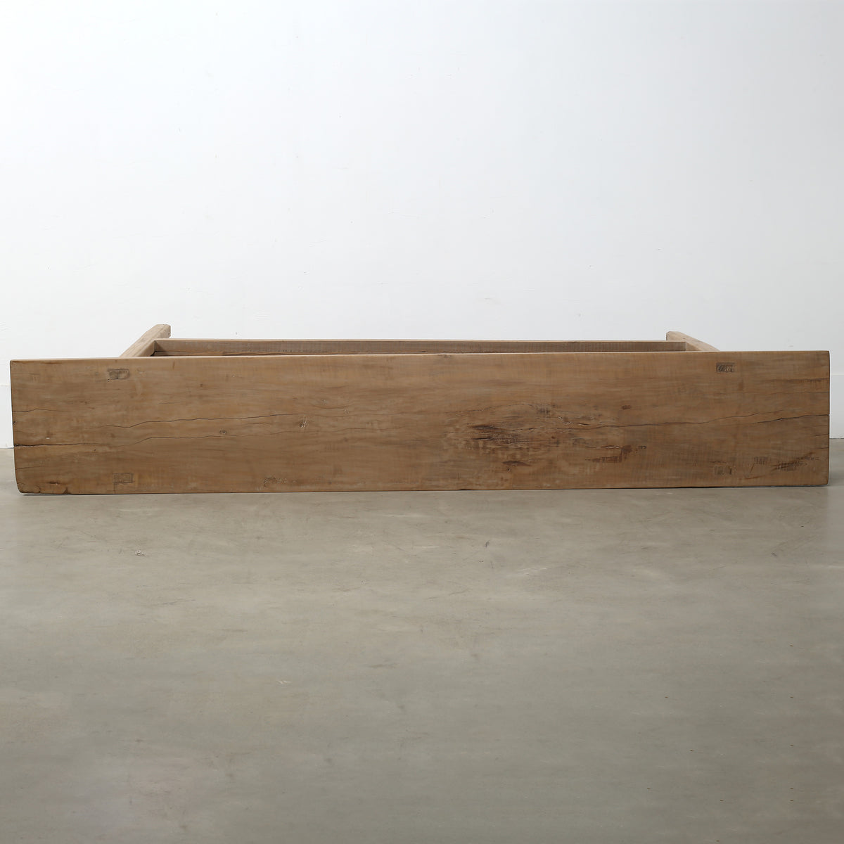 Vintage Console with Shelf Large about 7-8ft long weathered natural 91x15x33H