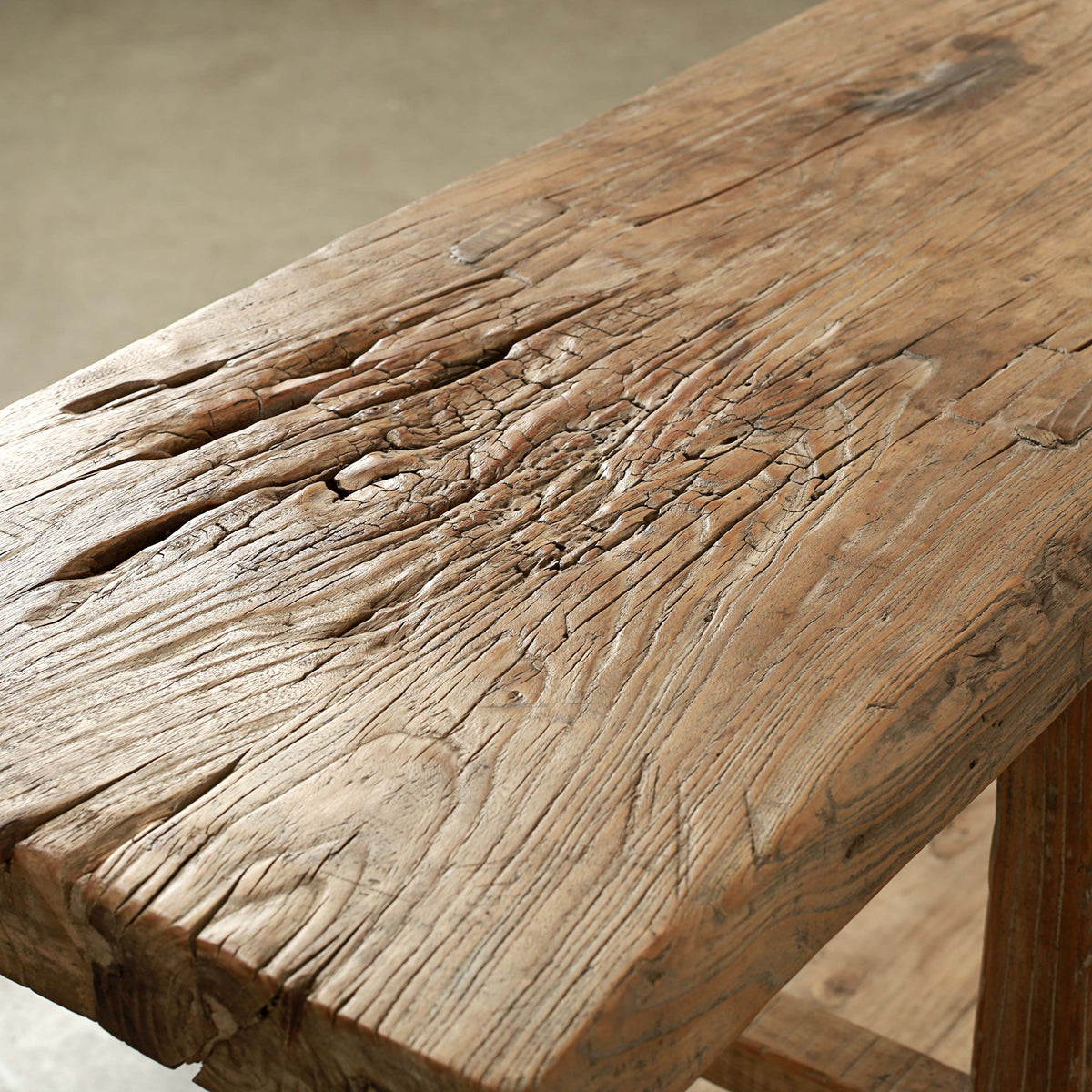Vintage Console with Shelf Weathered Natural 88.98W14.57D32.68H