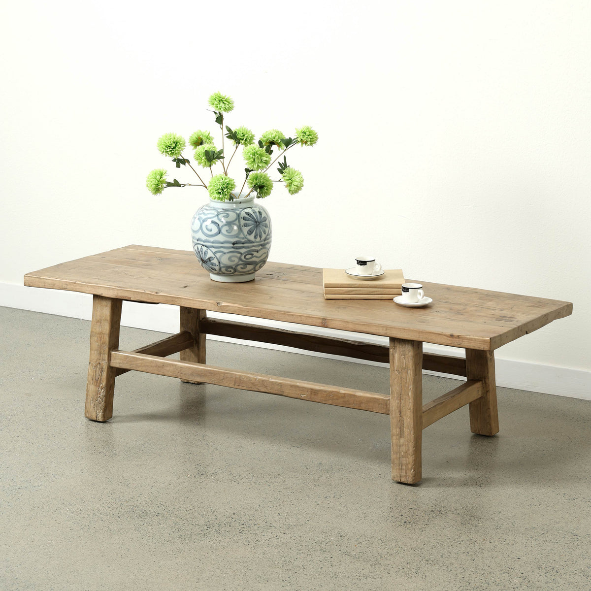 Vintage Coffee Table 63x23.6x17.7H Walnutwood Weathered Natural