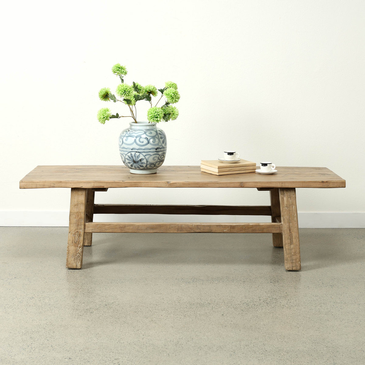 Vintage Coffee Table 63x23.6x17.7H Walnutwood Weathered Natural