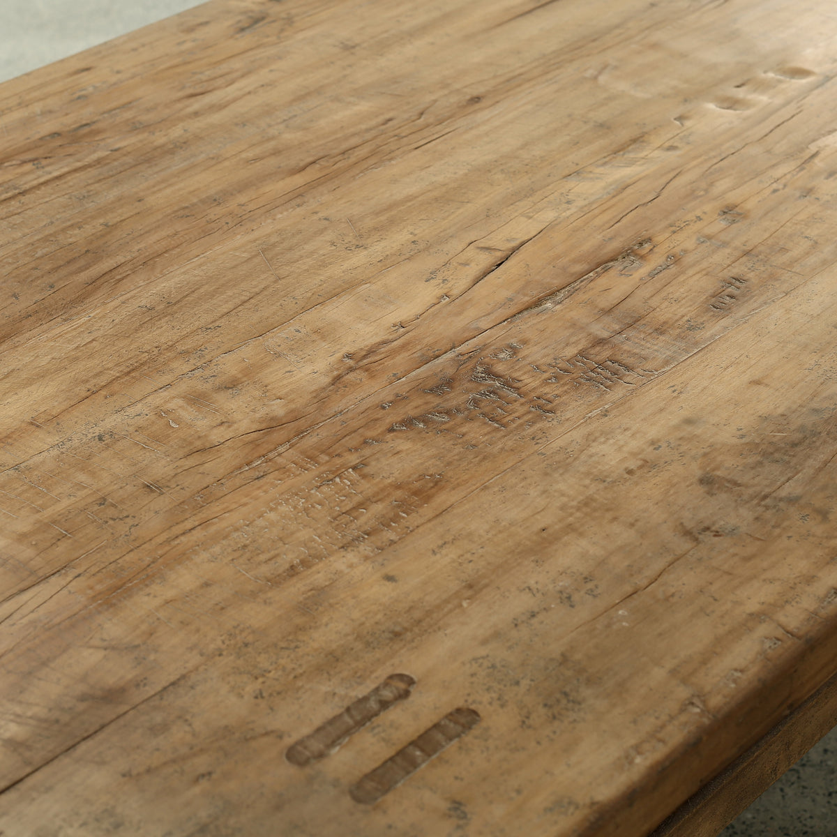 Vintage coffee table walnut wood weathered natural 55x29.5x16.5H