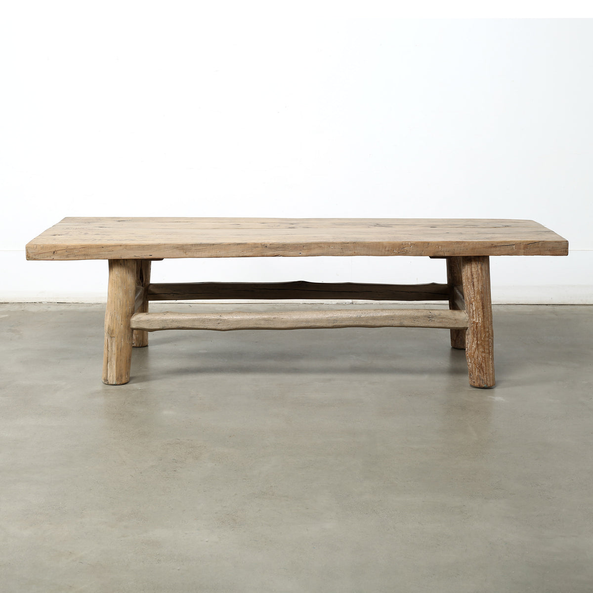 Approx. 67 Inches Wide 24 Inches Deep Vintage Coffee Table Weathered Natural Light Wood Tone