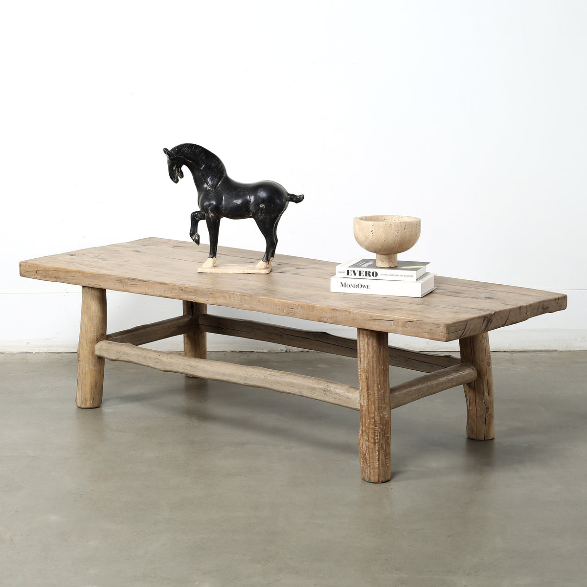 Approx. 67 Inches Wide 24 Inches Deep Vintage Coffee Table Weathered Natural Light Wood Tone