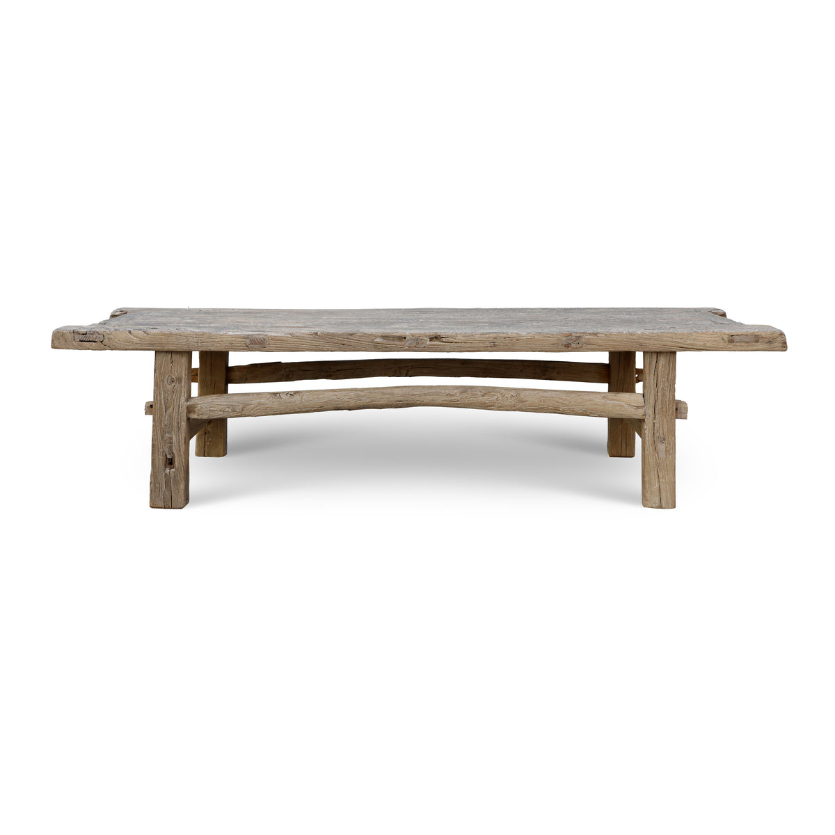 Vintage Coffee Table 65x22x16H Weathered Natural Elmwood