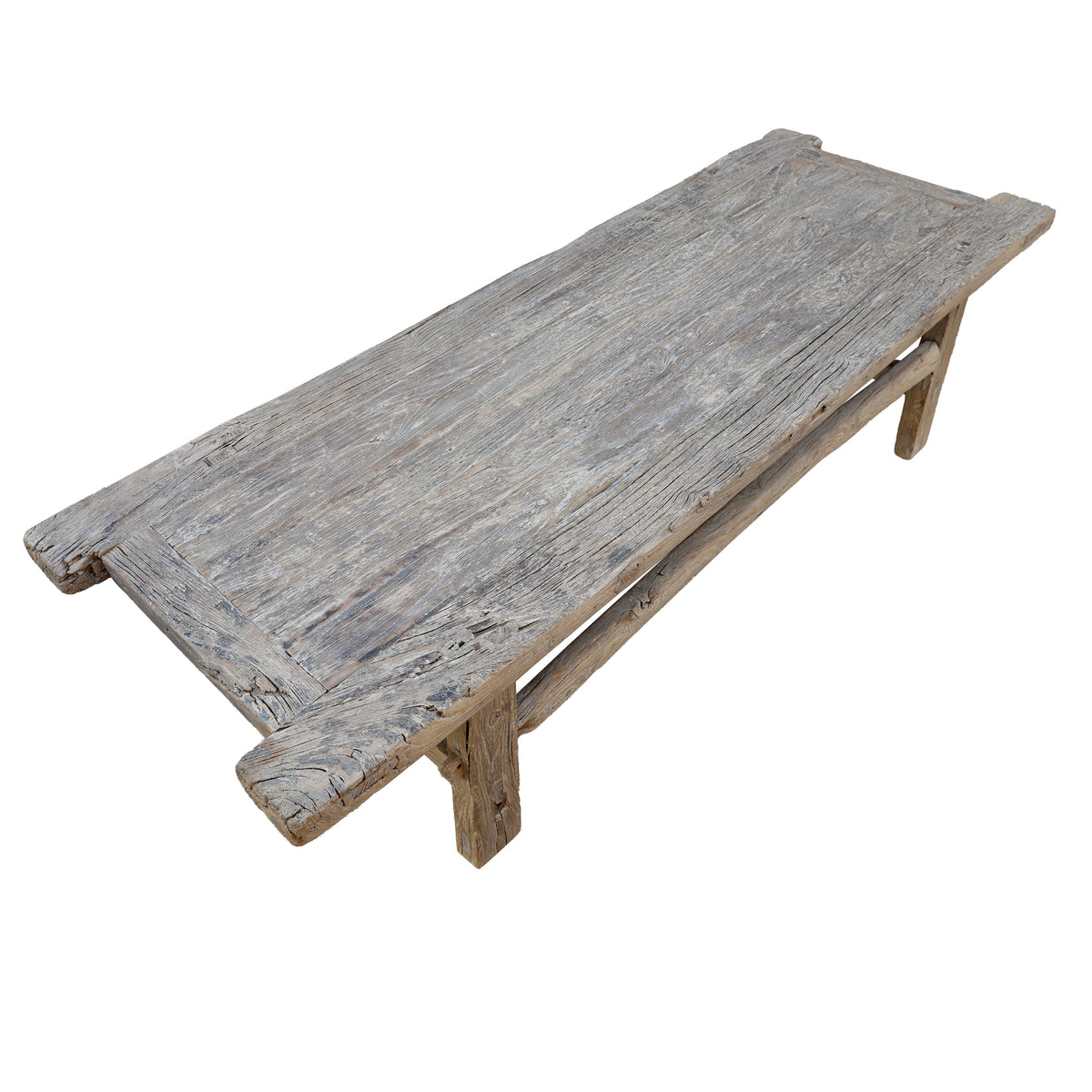 Vintage Coffee Table 65x22x16H Weathered Natural Elmwood