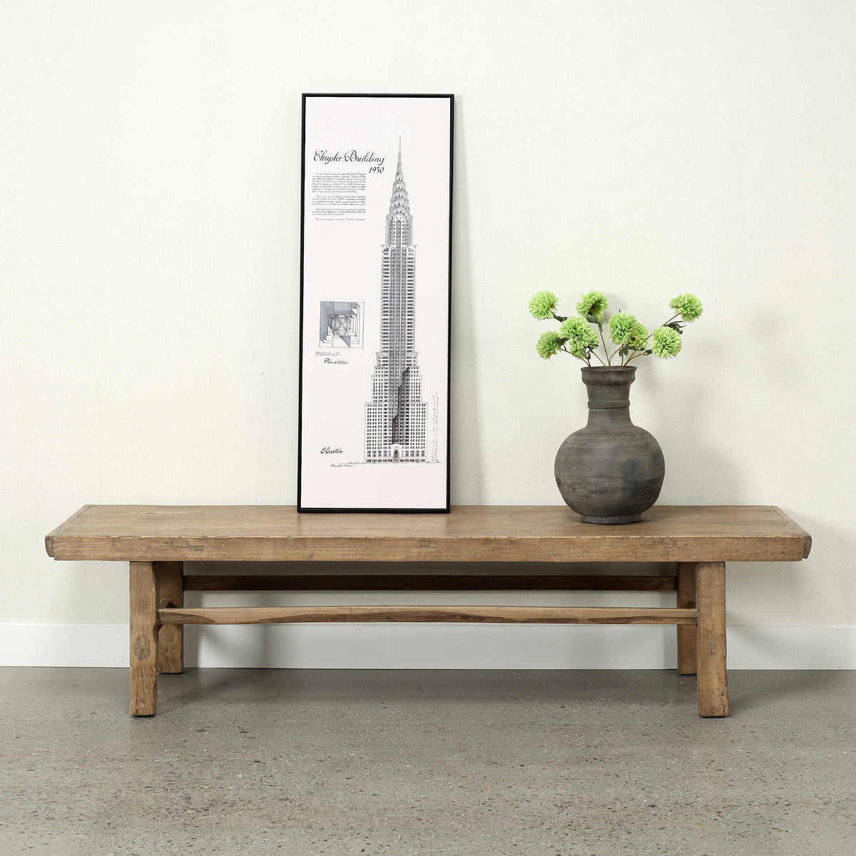 Vintage Coffee Table 74" Wide 20" Deep Weathered Natural