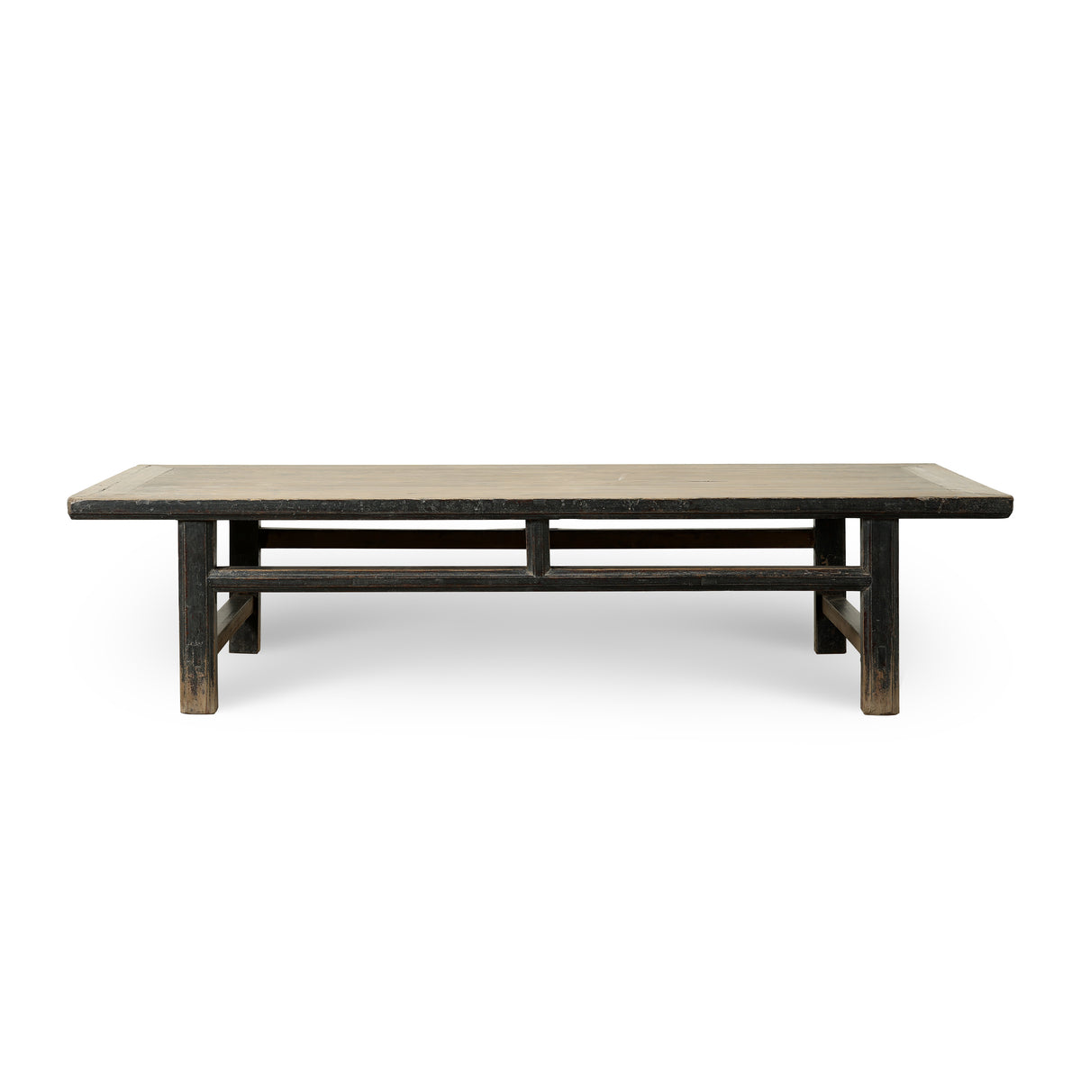 Approx. 74 Inches Wide Two-Toned Vintage Coffee Table Distressed Black