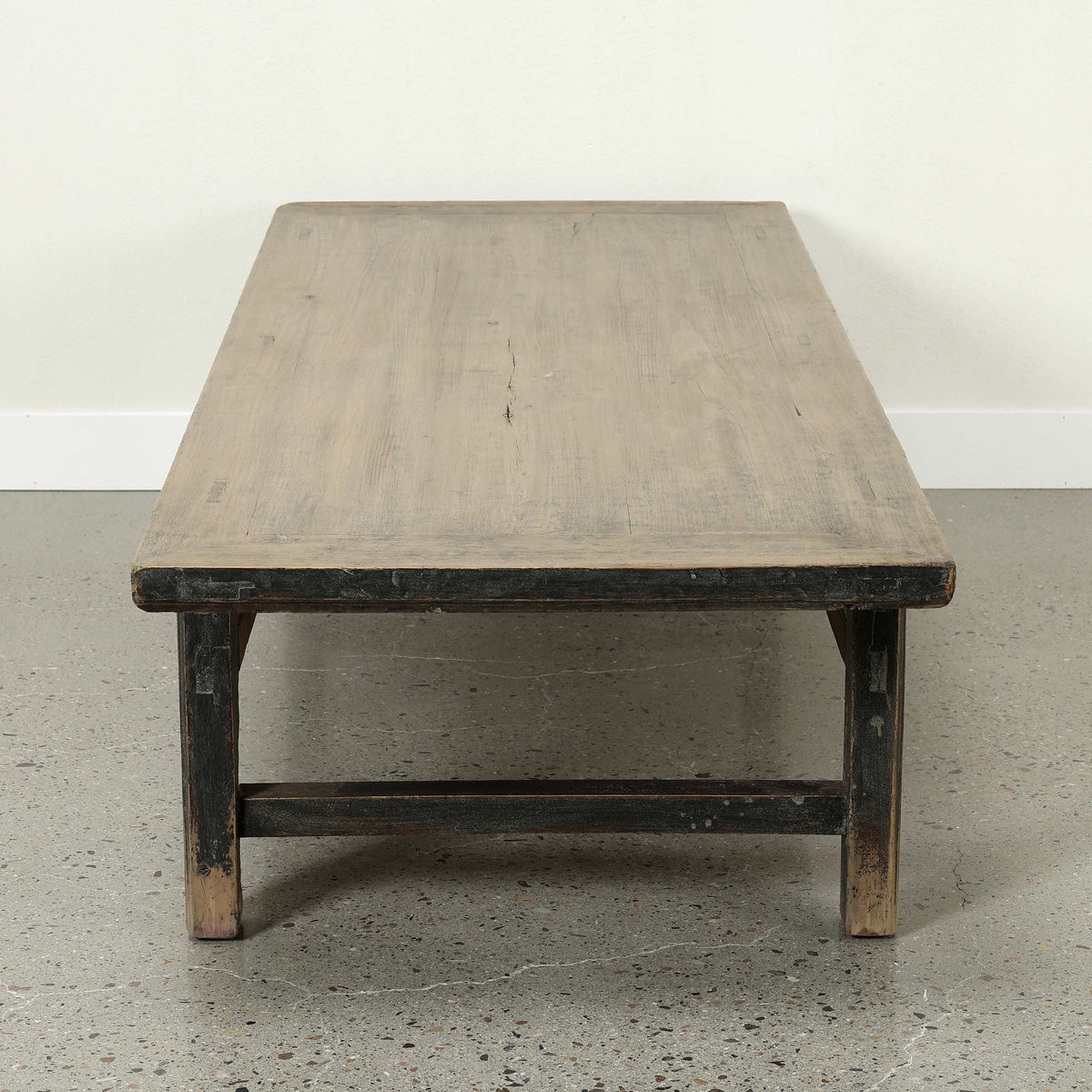 Approx. 74 Inches Wide Two-Toned Vintage Coffee Table Distressed Black
